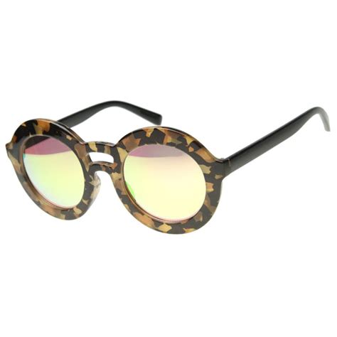Womens Round Sunglasses With Uv400 Protected Mirrored Lens Sunglassla