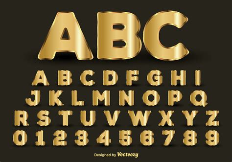 Golden Alphabet 96238 Vector Art At Vecteezy