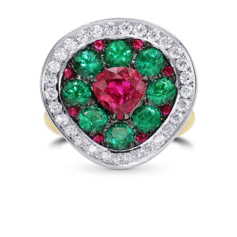 Extraordinary Ruby Emerald And Diamond Ring Sku 294400 416ct Tw