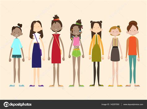 Woman Group Casual People Big Crowd Diverse Ethnic Mix Race Banner