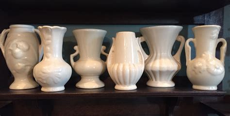 White Pottery Vase Roseville Pottery White Rose Pink Vase No 979 6