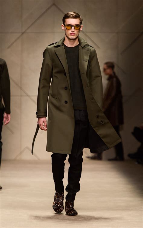 Olive Bonded Trench Coat And Animal Print Chelsea Boots On The Runway
