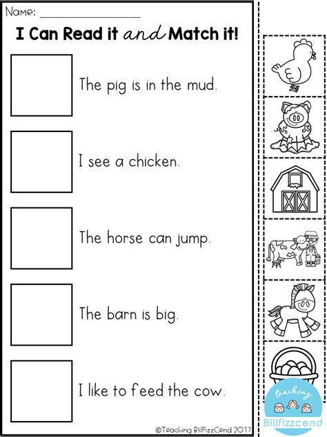 Free printable reading comprehension worksheets kindergarten. Pin on Teaching Biilfizzcend Products