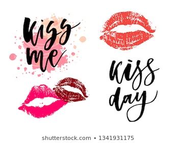World Kissing Day Lettering Lips Template Stock Vector Royalty Free Shutterstock