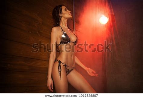 Portrait Sexy Woman Shower Fashion Art Stock Photo 1019326807