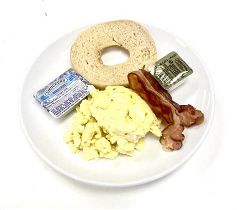Scrambled Eggs with a Bagel and Bacon - Healthy Portions Meal Co.