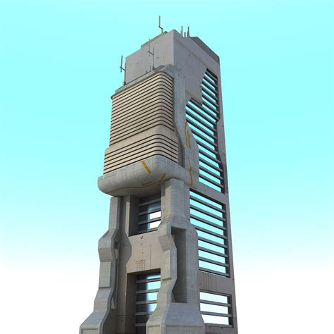 Sci Fi Building O Skyscraper 3d Model 20 Obj Fbx Max Free3d Sci