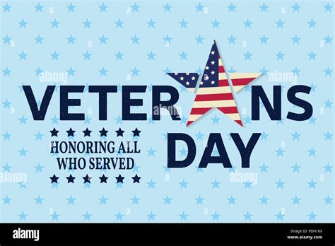 Veterans Day Greeting Card Honoring All Who Served Vector