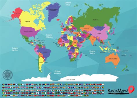 Mapa Mundi Para Rascar Gigante Meses Sin Intereses