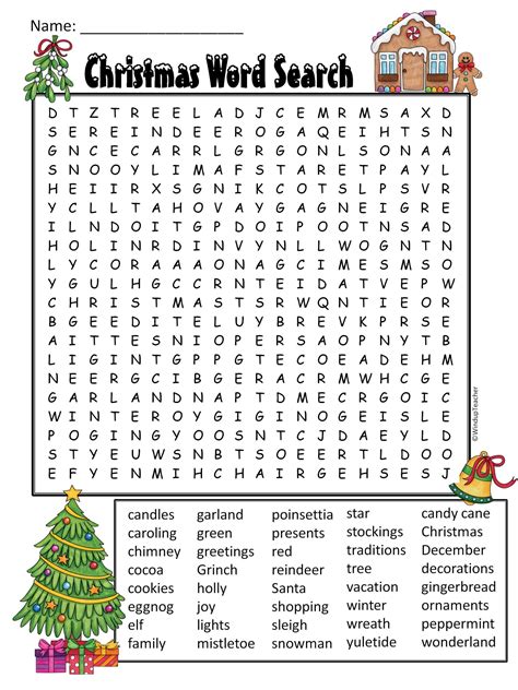 Christmas Word Search Hard For Grades 5 To Adult Made By Teachers