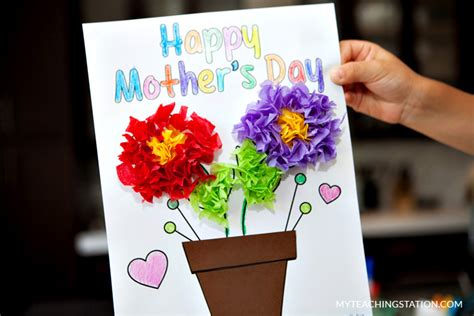 Mother's day is celebrated on the second easy printable mother's day cards for kids is a way to express their love to their dear mom on mother's day. Easy Mother's Day Card Craft Activity for Kids ...