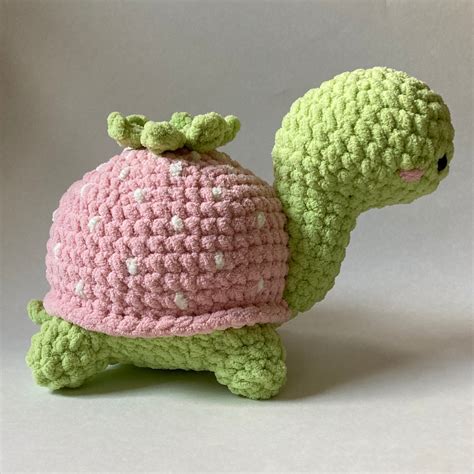 Pattern Jumbo Turtle Crochet Plushie Includes Strawberry Etsy