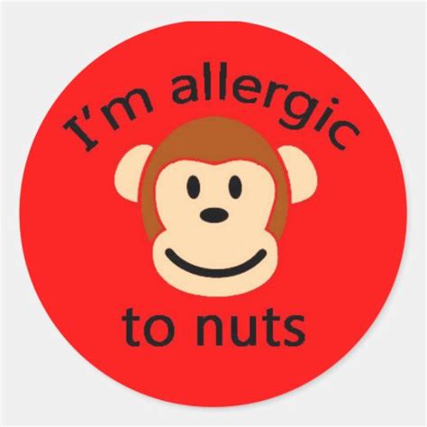 Nut Allergy Childrens Sticker Red Uk