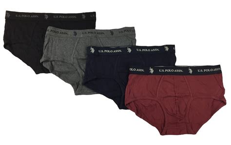 Us Polo Assn Mens 4 Pack Cotton Contour Brief Low Rise Underwear