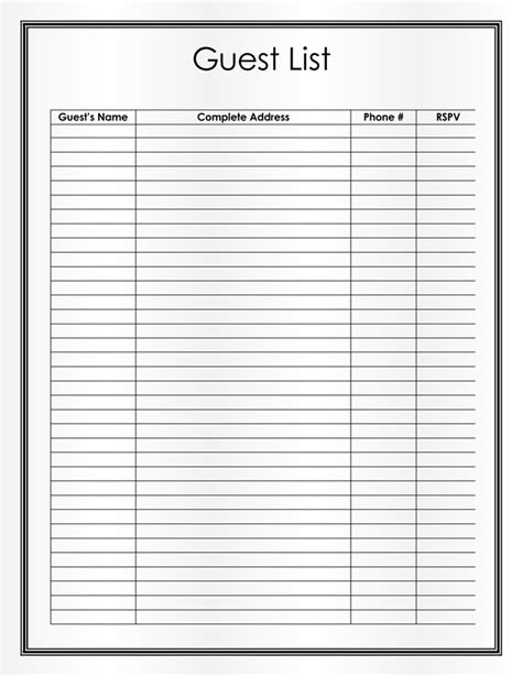 Wedding guest list excel template. Free Wedding Guest List Templates (Word | Excel) - WordLayouts