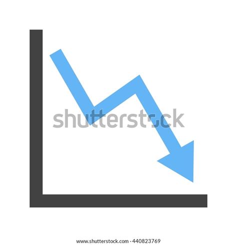 Declining Line Graph Stock Vector Royalty Free 440823769