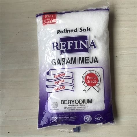 Jual Garam Refina 500 Gram Garam Meja Beryodium Shopee Indonesia