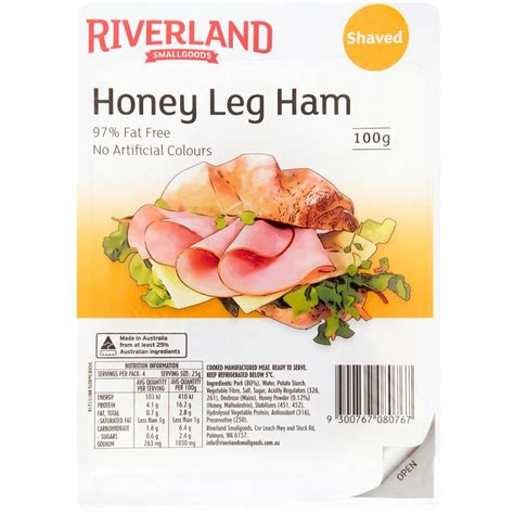 Riverland Honey Ham Shaved 100g Woolworths