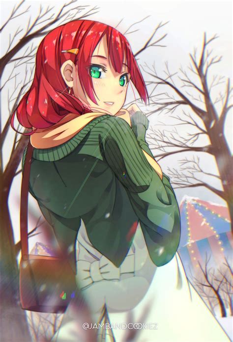 A Girl In The Forest 2 By Moeqit Anime Red Hair Red