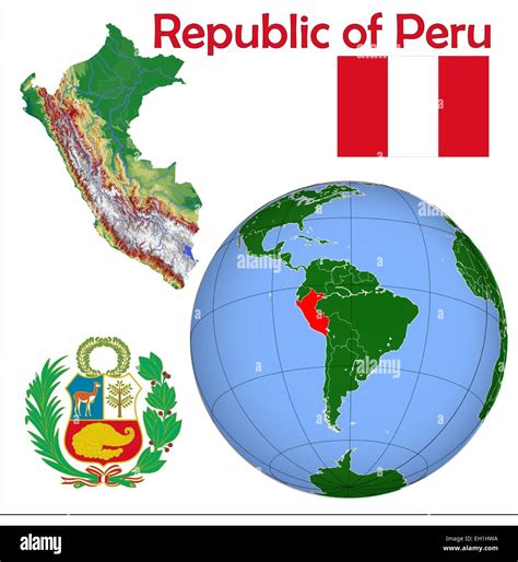 Peru Globe Location Stock Vector Art And Illustration Vector Image