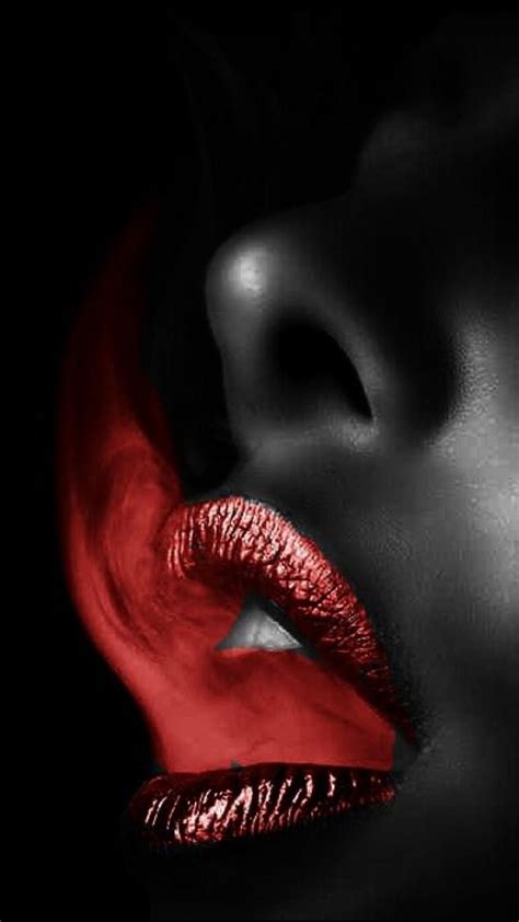 Black And White And Color ~ Red Lips Lip Art Beautiful Lips