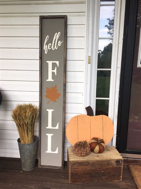Hello Fall Fall Wood Sign Fall Decor Porch Signs Etsy Fall