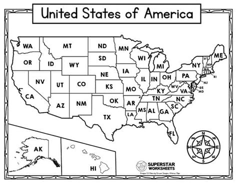 Usa Map Worksheets Superstar Worksheets Images
