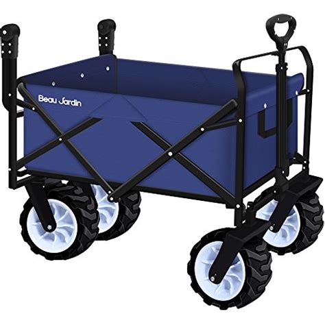 Beau Jardin Folding Push Wagon Cart Collapsible Utility Camping Grocery