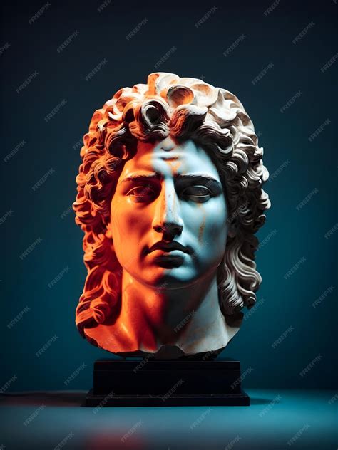 Premium Ai Image Ancient Marble Head Bust Of Alexander The Great