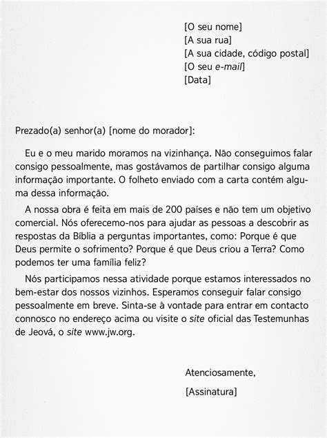 Como Escrever Uma Carta Formal Em Portugues Exemplo