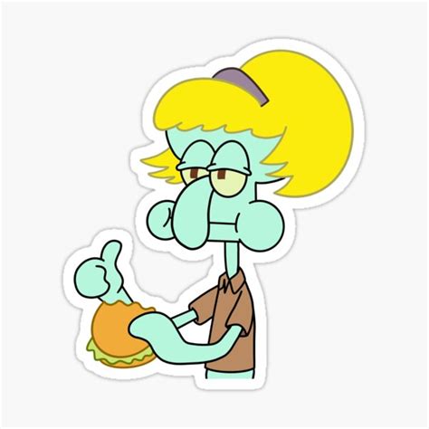 Wig Squidward Sticker For Sale By Andrw Redbubble