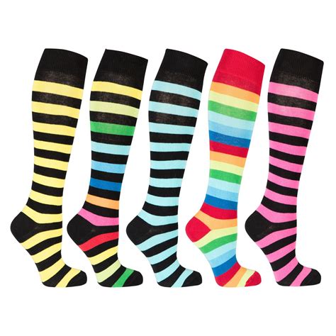 Womens Exclusive Stripe Knee High Socks Set Socks N Socks