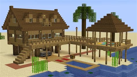 Minecraft How To Build A Beach House Youtube Minecraft Beach