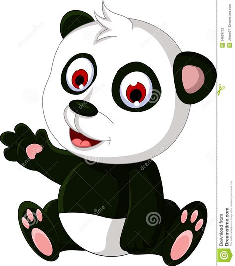 Cute Cartoon Panda Posing Stock Photography Image 34699732