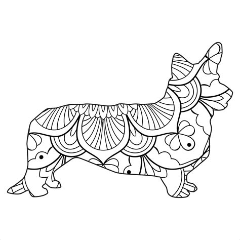 Mandala Dog Coloring Page Sheet 13 Download Print Now