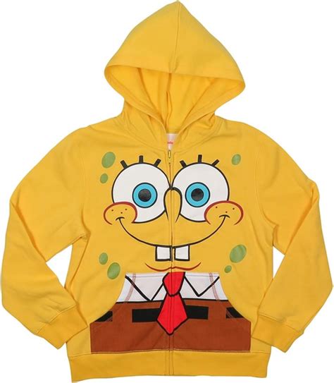Spongebob Squarepants Boys 4 16 Zip Up Character Hoodie M