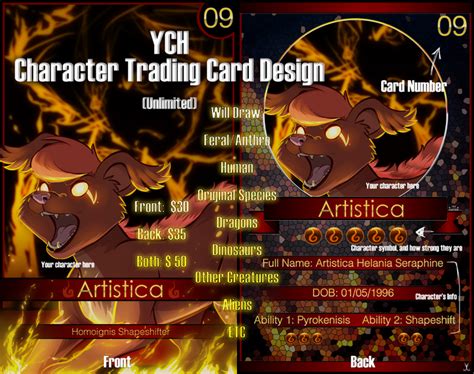 Character Trading Card Front Artistsandclients