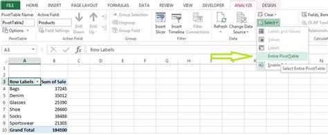 Deleteremove Pivot Table In Excel