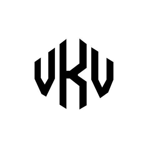 Diseño De Logotipo De Letra Vkv Con Forma De Polígono Vkv Polígono Y