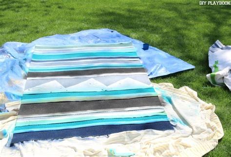 Diy Outdoor Painted Rug With Spaypaint The Diy Playbook Painted Rug