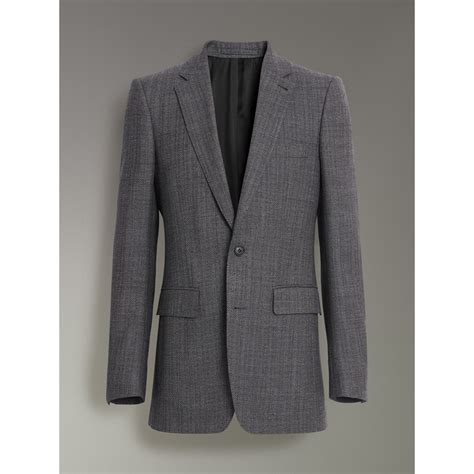 slim fit english pinstripe wool suit in mid grey melange men burberry united states