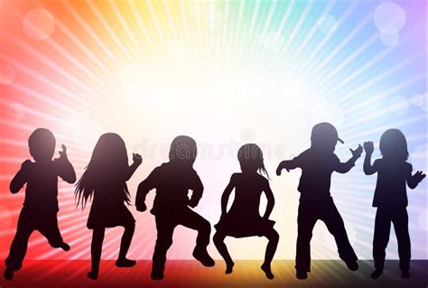 Dancing Children Silhouettes Stock Vector Illustration Of Dancing