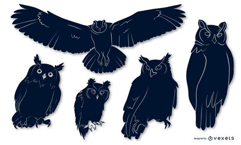 Owl Bird Silhouette Pack Vector Download