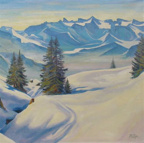 Oil Painting Winter Landscape For Sale