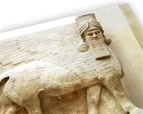 Lamassu Winged Bull Statue Framed Print Canvas Poster Assyrian