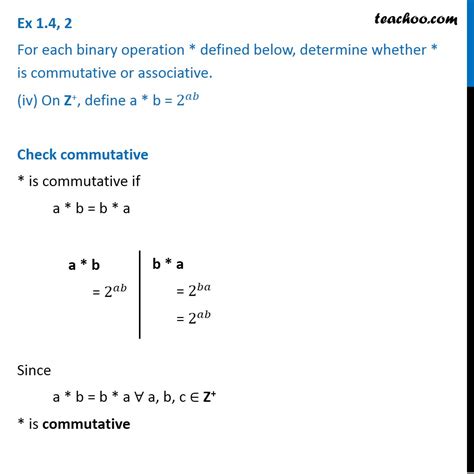 On Z Define A B 2ab Is Binary Operation Commutative Or