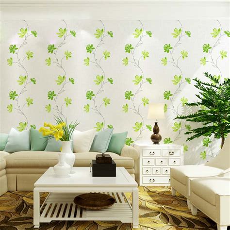 3d Modern Wallpapers Home Decor Flower Wallpaper Green Red