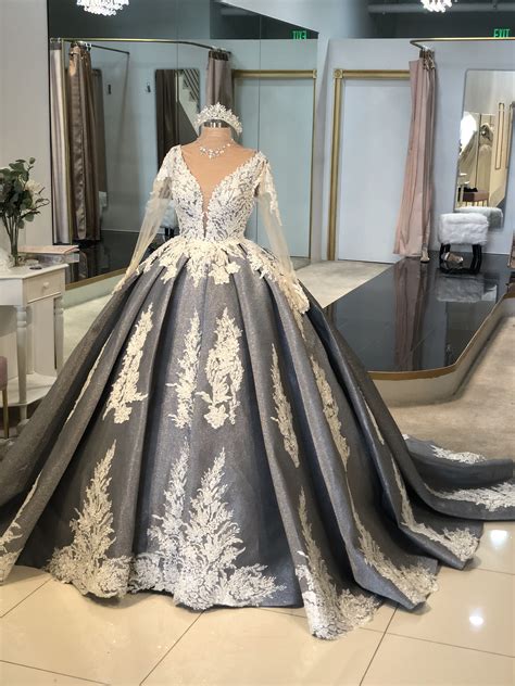 Royallilyboutique In 2020 Silver Wedding Gowns Bridal Dresses Dresses