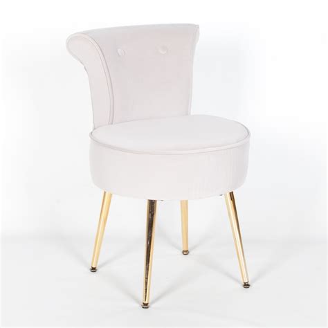 Amour Velvet Light Grey Gold Legs Upholstered Bedroom Chair Furniture