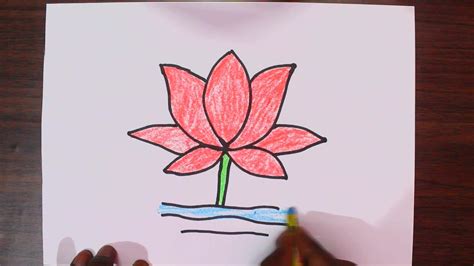Learn how to draw lotus flower color pictures using these outlines or print just for coloring. lotus flower drawing easy for kids - YouTube